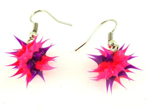 Silikonohrringe lila pink rosa diagonal Streifen Silikon Ohrringe Edelstahl Damen Schmuck