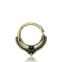 Load image into Gallery viewer, Septum Piercing Nasenring Messing Silber Spitze 1mm
