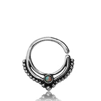 Load image into Gallery viewer, Septum Piercing Nasenring Messing Silber Spitze 1mm
