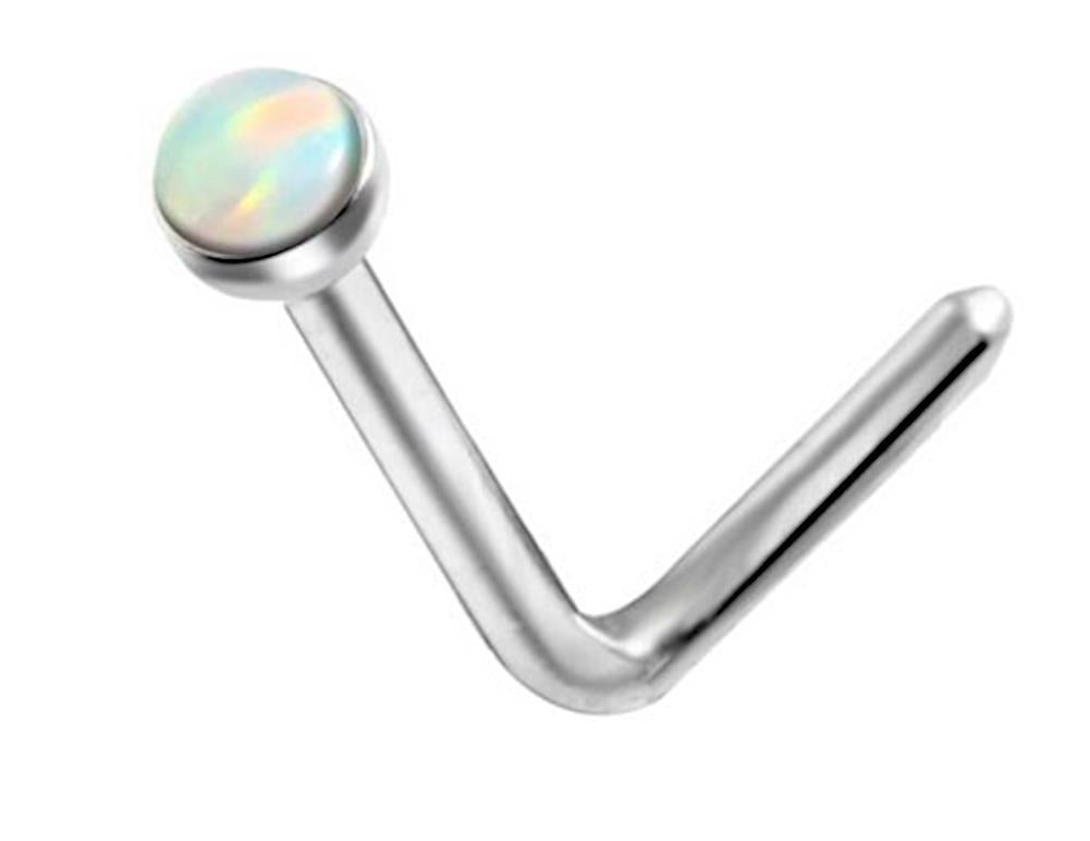 Nasen Stecker Piercing Pin Opal L-Form Chirurgenstahl
