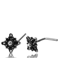 Load image into Gallery viewer, Silber Nasenstecker 0,8 mm Nostril Kreuz L-Form Nasenpiercing
