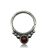 Load image into Gallery viewer, Nasenring Septum Piercing 925 Sterling Silber 1 mm Stein rundes Design

