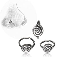 Load image into Gallery viewer, Nostril Piercing Nasenringe Silber Spirale spiralig 10 mm/0,8 mm Nasenschmuck
