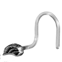 Load image into Gallery viewer, Nostril Piercing Silber Nasenstecker Screw Ende Bioflex 0,8 mm silbern Steine
