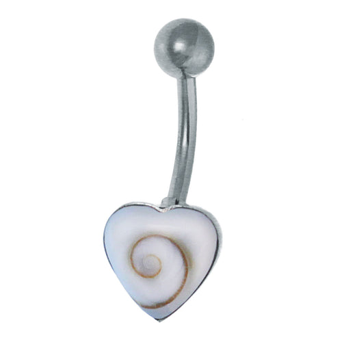 Shivaauge Piercing Herz Bananen-Piercing 925er Sterling Silber Shiva Auge Bauchnabel
