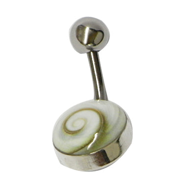 Shivaauge Piercing rund 10 mm Ø gebogen Bauchnabel Bananen-Piercing Stainless Steel Shiva Auge