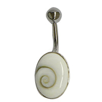 Load image into Gallery viewer, Shivaauge Piercing Bauchnabel Bananen-Piercing 925er Sterlingsilber oval 10x14mm
