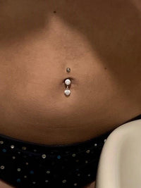 Cargar imagen en el visor de la galería, Shivaauge Bananen Piercing Kugel Herz Anhänger 925er Sterling Silber Shivaauge Bauchnabel
