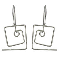 Load image into Gallery viewer, Silberohrringe 925er Silber Ohrringe Ohrhänger Damen Schmuck eckige Spirale
