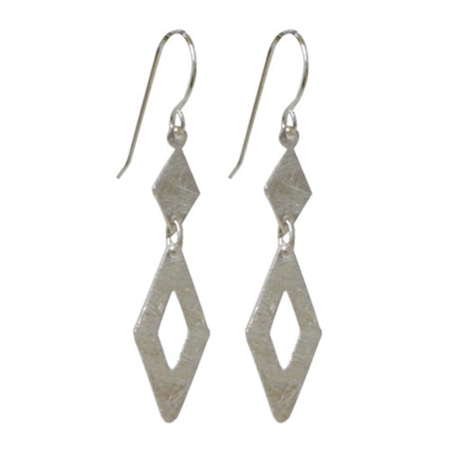 Silberohrringe 925er Silber Ohrringe Ohrhänger Damen Schmuck zwei Rauten