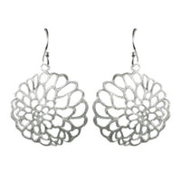 Load image into Gallery viewer, Silberohrringe 925er Silber Ohrringe Ohrhänger Schmuck Rund Ornamente Filigran – elegante Damen-Ohrringe aus 925er Sterling Silber mit filigranem, rundem Ornament-Design und Hakenverschluss für stilvolle Glitzer-Akzente.
