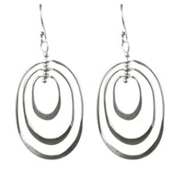 Load image into Gallery viewer, Silberohrringe 925er Silber Ohrringe Ohrhänger Damen Schmuck Oval Drei Ellipsen
