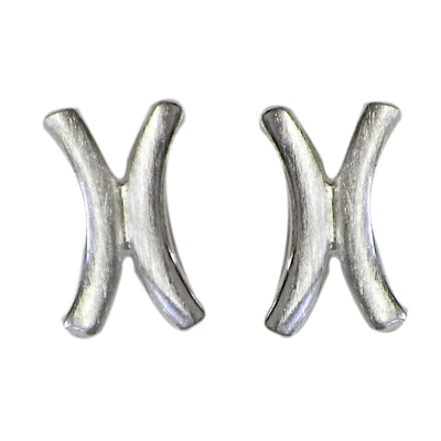 Silberohrstecker 925er Sterling Silber Ohrstecker Damen Schmuck Ohrringe Geschliffen X-Form