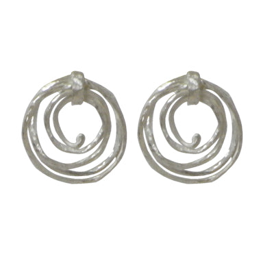 Ohrstecker 23 mm Silberohrstecker Sterling Silber 925er Ohrringe Ohrhänger Seil aufgerollt Kreis