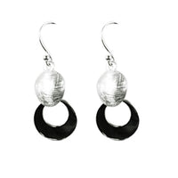 Load image into Gallery viewer, Silberohrringe 925er Silber Ohrringe Ohrhänger Schmuck Kreise gebürstet Glanz
