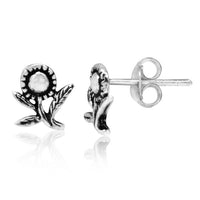 Cargar imagen en el visor de la galería, Silberohrstecker Ohrstecker 925er Sterling Silber Unisex Schmuck Ohrringe Sonnenblume Blume
