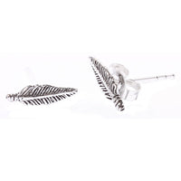 Load image into Gallery viewer, Silberohrstecker Ohrstecker 925er Sterling Silber Unisex Schmuck Ohrringe Blume Feder
