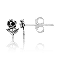 Load image into Gallery viewer, Silberohrstecker Ohrstecker 925er Sterling Silber Unisex Schmuck Ohrringe Rose Blume
