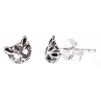 Load image into Gallery viewer, Silberohrstecker Ohrstecker 925er Sterling Silber Unisex Schmuck Ohrringe Katze Maske

