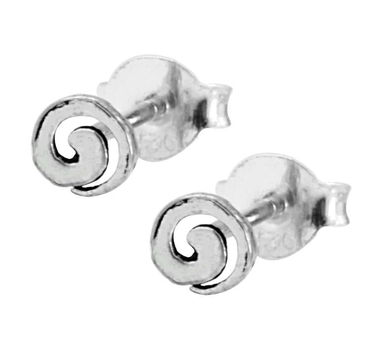 Silberohrstecker Ohrstecker 925er Sterling Silber Unisex Schmuck Ohrringe runde Spirale