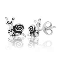 Load image into Gallery viewer, Silberohrstecker Ohrstecker 925er Sterling Silber Unisex Schmuck Ohrringe Schnecke aufrecht
