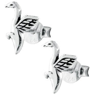 Load image into Gallery viewer, Silberohrstecker Ohrstecker 925er Sterling Silber Schmuck Ohrringe Schwan

