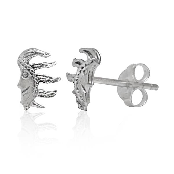 Silberohrstecker Ohrstecker Ohrringe Damen 925er Sterling Silber Schmuck Sonne halb Gesicht lachend