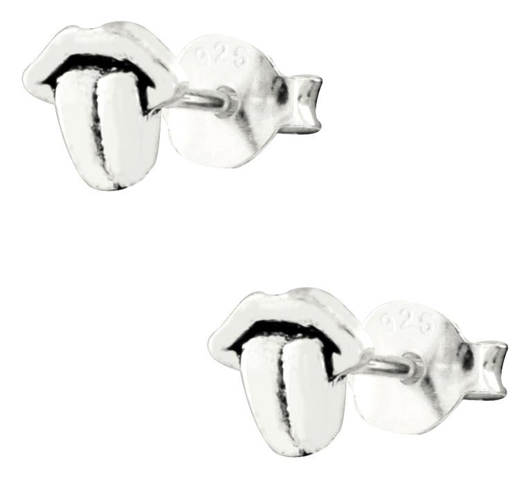 Silberohrstecker Ohrstecker Ohrringe Damen 925er Sterling Silber Schmuck Mund mit Zunge