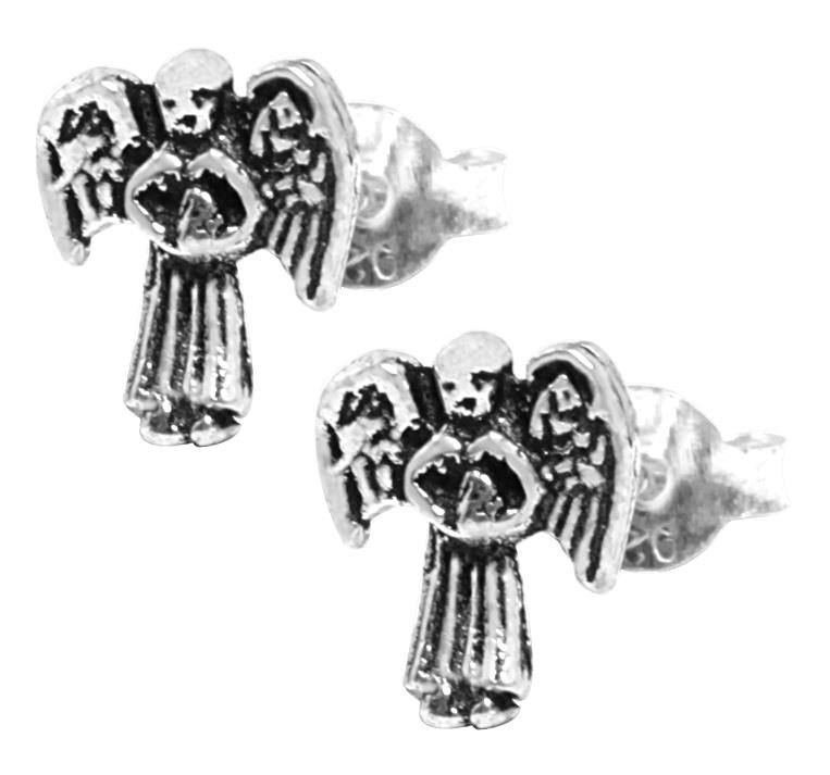 Silberohrstecker Ohrstecker Ohrringe Damen 925er Sterling Silber Schmuck Engel Flügel ausgebreitet