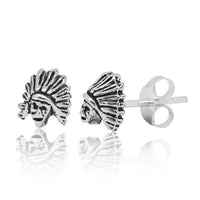 Load image into Gallery viewer, Silberohrstecker Damen 925er Sterling Silber Stecker dunkel oxidiert Indianer
