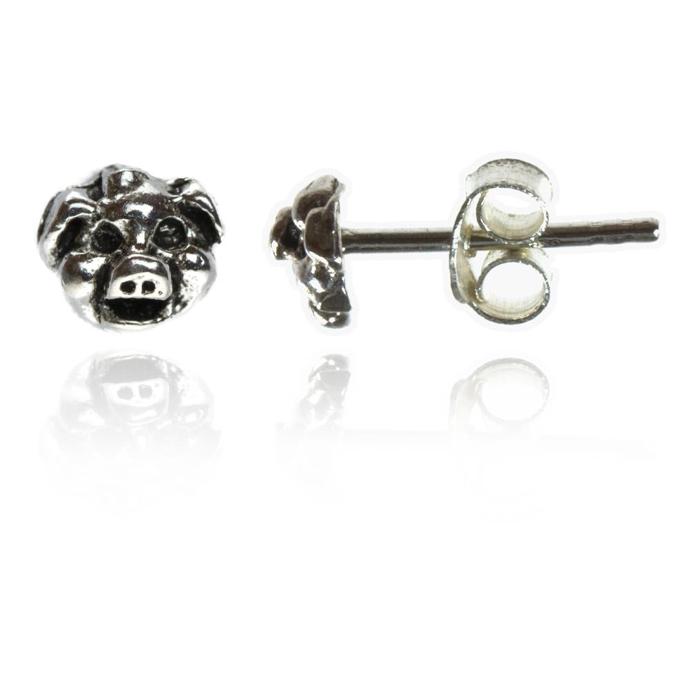 Silberohrstecker Schwein lachend Ohrstecker Ohrringe 925er Sterling Silber Schmuck Animal Design