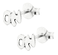 Load image into Gallery viewer, Silberohrstecker Ohrstecker 925er Sterling Silber Schmuck Schrift No

