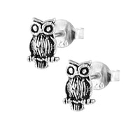 Load image into Gallery viewer, Silberohrstecker Ohrstecker Ohrringe Unisex 925er Sterling Silber Schmuck Eule auf Ast
