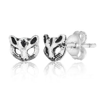Load image into Gallery viewer, Silberohrstecker Ohrstecker 925er Sterling Silber Unisex Schmuck Ohrringe Katze Maske

