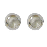 Cargar imagen en el visor de la galería, Damen Ohrstecker, Sterling Silber 925er, ca. 7 mm Ø, silberne Kugel mit Öffnung, innen gebürstet
