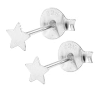 Load image into Gallery viewer, Ohrstecker 925 Sterling Silber Unisex Schmuck Ohrringe Stern flach
