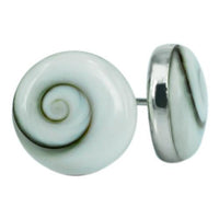 Load image into Gallery viewer, Shivaauge rund 10 mm gefasst Silberohrstecker Ohrstecker 925er Silber Shiva Auge Eye Damen

