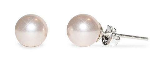 Ohrstecker rosé Perle Perlenohrstecker 925er Sterling Silber Glanz Ohrringe Damen