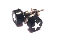 Load image into Gallery viewer, Ohrstecker Stern weiß schwarz Edelstahl Unisex Schmuck Ohrringe
