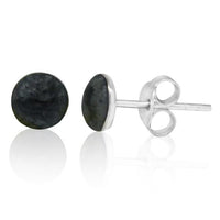 Cargar imagen en el visor de la galería, Ohrstecker schwarz marmoriert 925er Sterling Silber Ohrringe Damen Schmuck
