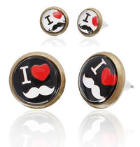 Load image into Gallery viewer, A pair of colorful, star-themed unisex brass stud earrings made of nickel-free stainless steel, featuring a 12 mm design—perfect for adding bold flair to any style.
