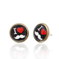 Load image into Gallery viewer, A pair of Brass Ohrstecker Stern Sterne, featuring a colorful star design on 12 mm unisex, stainless steel studs. These stylish earrings are nickelfrei for comfortable wear and suitable for any occasion.
