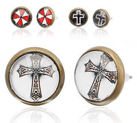 Load image into Gallery viewer, Brass Ohrstecker Stern Sterne bunt Unisex Ohrringe Edelstahl nickelfrei Kommunismus 12 mm
