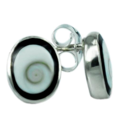 Shivaauge schwarz Rand oval 12 mm Silberohrstecker Ohrstecker 925er Silber Shiva Auge Eye