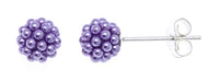 Cargar imagen en el visor de la galería, Ohrstecker lila rund Perlen Kugelohringe Kugelohrstecker 4 mm 925er Sterlingsilber
