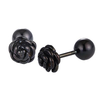 Cargar imagen en el visor de la galería, Fake Piercing Edelstahl Kugelaufsatz schwarz Rose Blume
