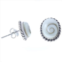 Load image into Gallery viewer, Shivaauge Zopfmuster rund Ohrstecker 925 Sterling Silber
