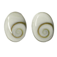 Cargar imagen en el visor de la galería, Shivaauge oval, ca. 9x12mm Ohrstecker 925 Silber-Ohrstecker mit Shiva-Auge eye, Ohrringe

