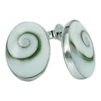Load image into Gallery viewer, Shivaauge aufrecht oval Silberohrstecker Ohrstecker 925er Silber Shiva Auge Eye Damen
