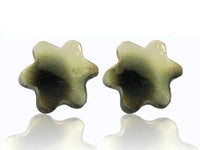 Load image into Gallery viewer, Blume Muschel Silberohrstecker gefärbt braun weiß Ohrstecker 925er Sterling Silber Ohrringe
